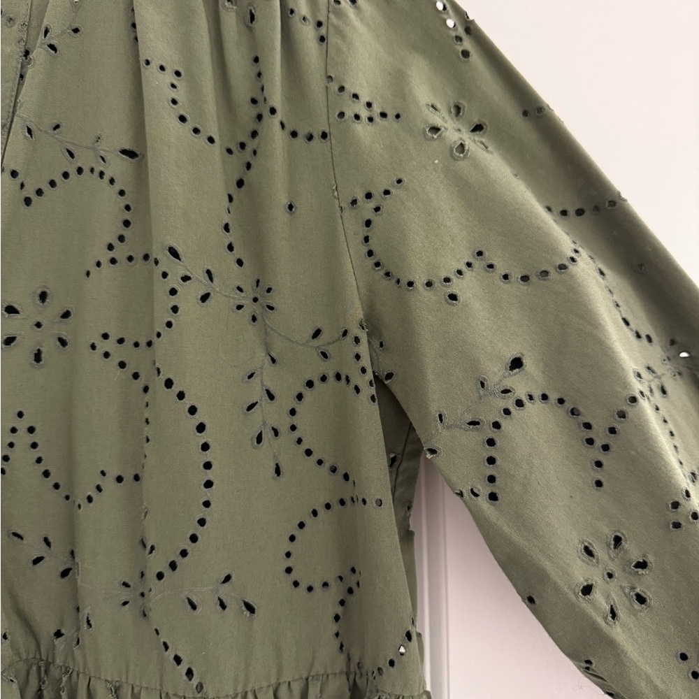 Zara olive Eyelet Dress - Picture 2 of 5